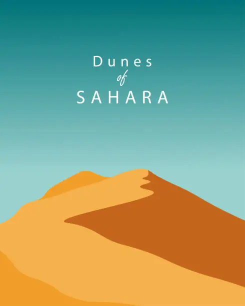 Vector illustration of Dunes of the Sahara poster