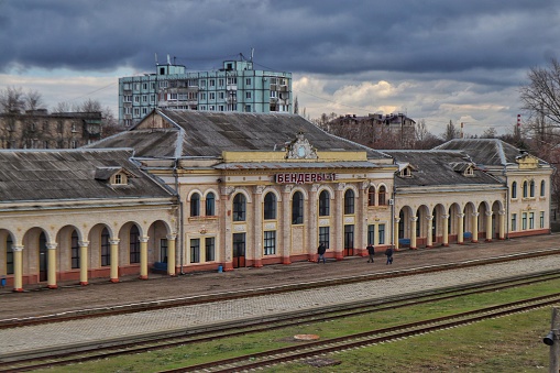 Transnistria, Bendery - March 20, 2024: Bendery 1 railway station in the city