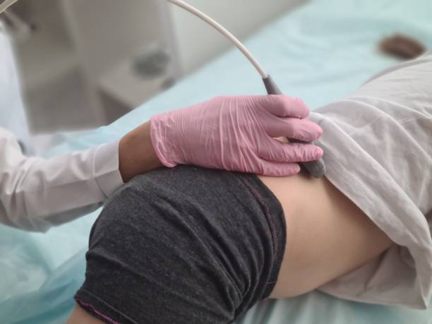 istock Diagnosis of internal organs in child using ultrasound 2148693027
