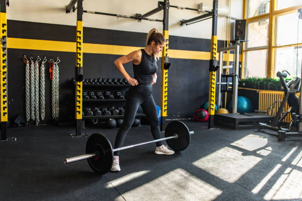 istock Strong woman preparing weightlifting 2148693110