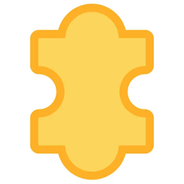 Vector illustration of Yellow Puzzle Piece Icon Jigsaw Connection