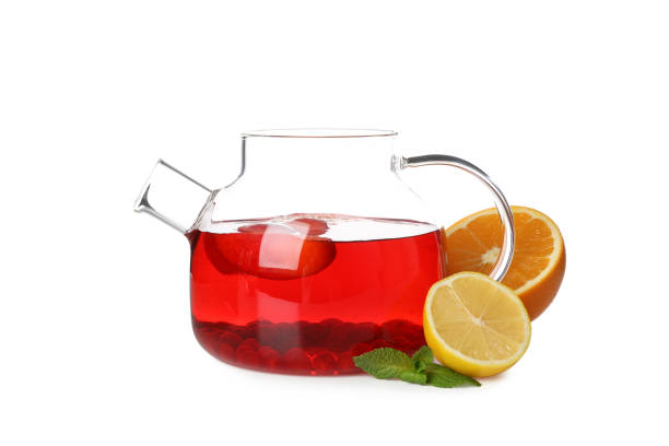 istock Concept of hot drink - berry and fruit tea, isolated on white background 2148696028