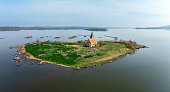 Musov Island with an old  Gothic church