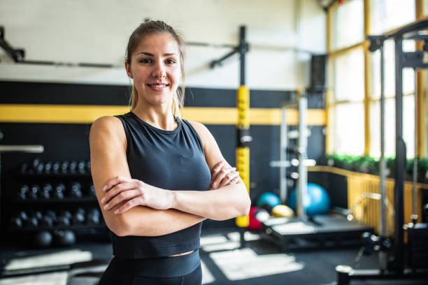 istock Fit woman in gym 2148696927