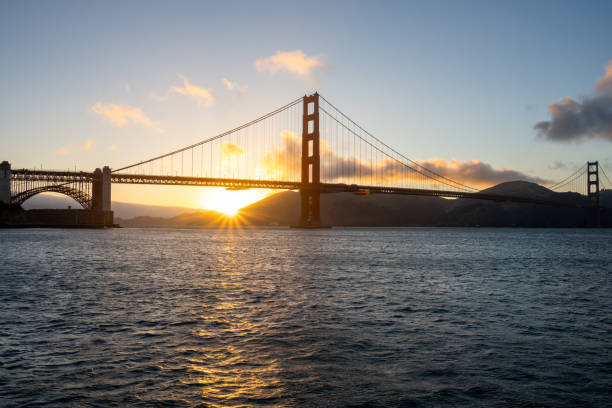Free Stock Photo of Sun Setting Over the Golden Gate Bridge | Download ...