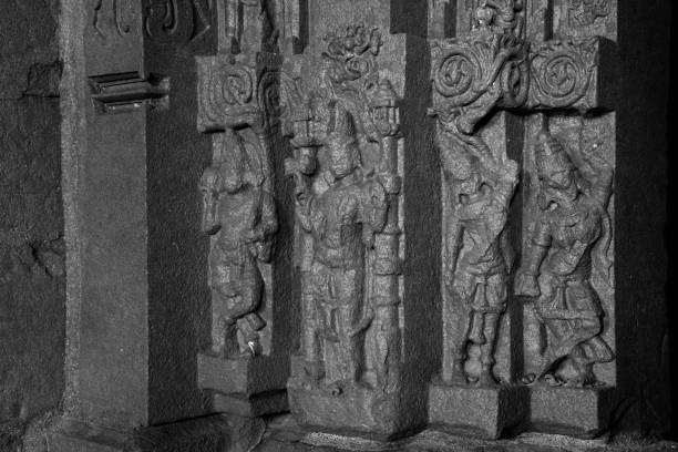 istock Sculptures or carvings on the pillar. Palasnath Temple. 2148699513