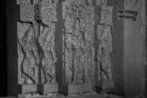 istock Sculptures or carvings on the pillar. Palasnath Temple. 2148699529
