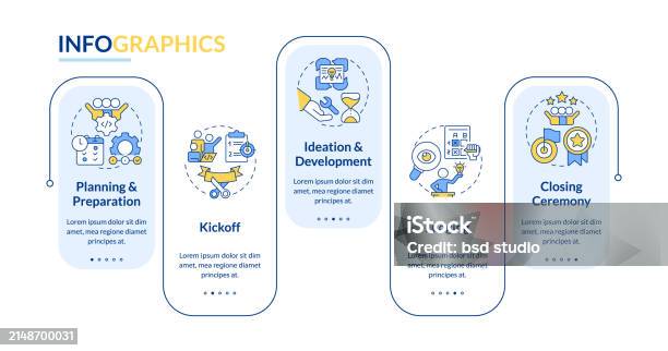 Hackathon Process Structure Blue Rectangle Infographic Template Stock ...