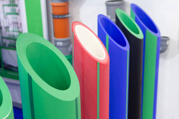 Large water pipes on a large-plan showcase. Industry