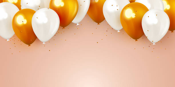 istock Balloon brunch on bright background. Greeting, happy birthday banner. 2148700718