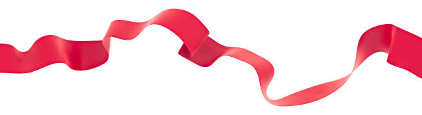 istock Curly fly red ribbon on an isolated background. 3d render 2148701717