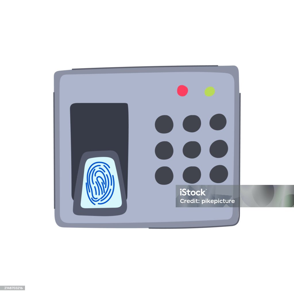 Scanner Device Cartoon Recognition Biometric Security Device Cartoon Vector Illustration Stock ...