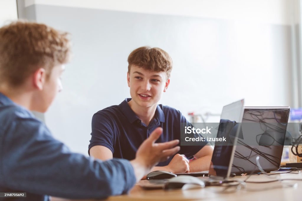Student Learing Lessons High School Student Learing Programming Stock Photo - Download Image ...