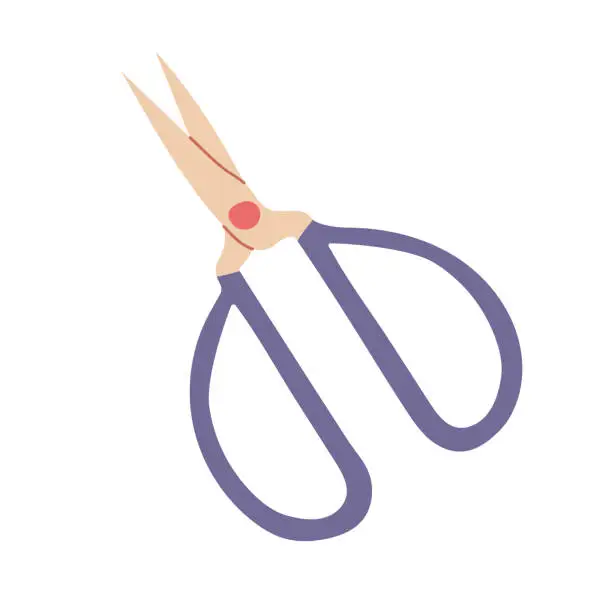 Vector illustration of Small sewing scissors. Modern isolated vector illustration for your design