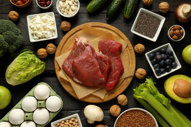 istock Concept of grocery, composition with different food 2148709945