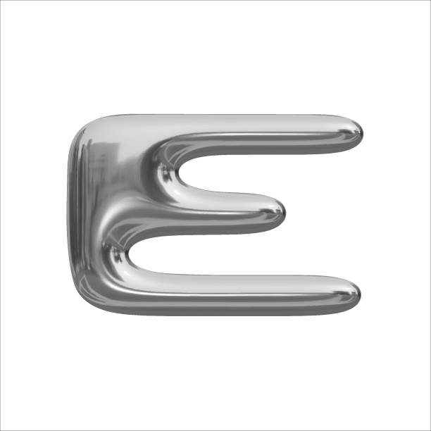istock metal letter, alphabet, metal shape y2k, 3d 2148710254