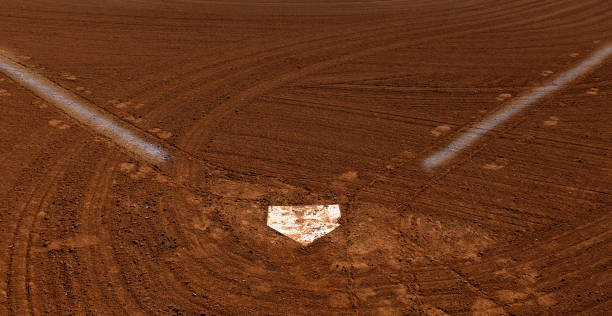istock Baseball Homeplate with Baselines on Ball Diamond 2148718017