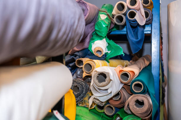 istock Rolls of coloured fabrics 2148720371