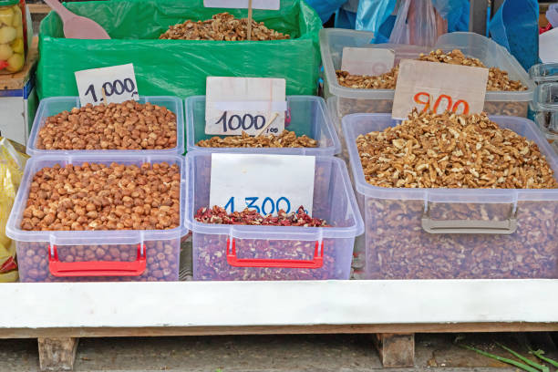 A heap of chickpeas at the Spice Bazaar in Istanbul, Turkey.