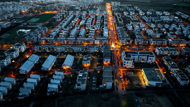 istock Residential district at dusk 2148722879