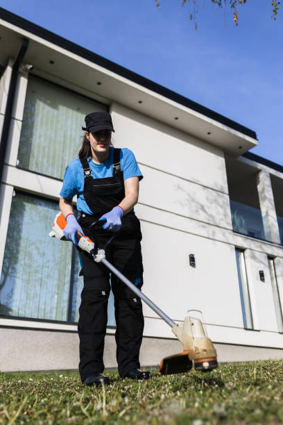 istock Female worker trimming grass outdoors 2148722918