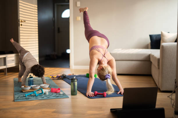 istock Curly boy trains next to his mom 2148724862