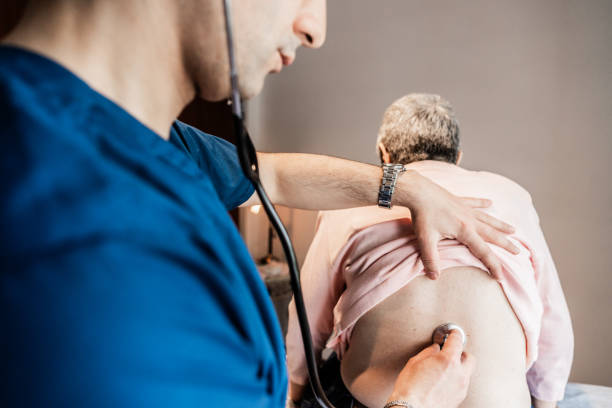 istock Doctor examining patient with stethoscope 2148725084