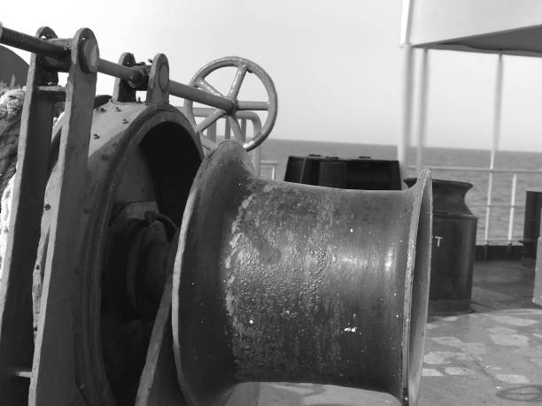 Mooring winch on the ship is used to secure the ship when at berth