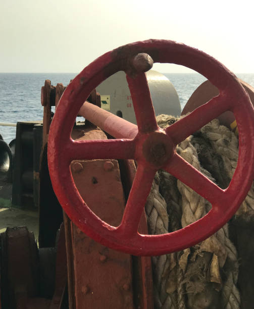 istock Wheel on the mooring winch 2148726182