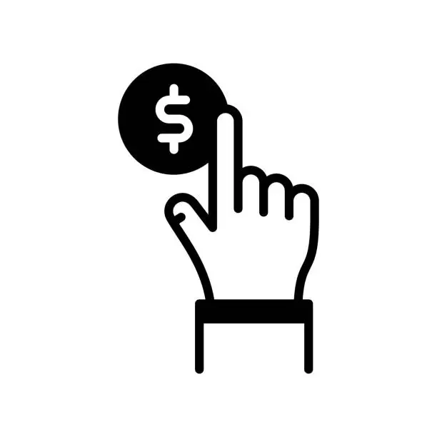 Vector illustration of High Contrast Vector Line Icon for Fiat Currency