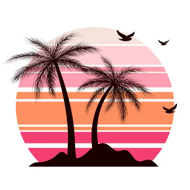 Vector illustration of palm silhouettes