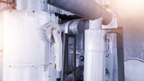 istock Valve gate on the pipe line water cold chiller system. 2148727745