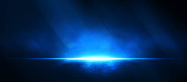 istock Empty asphalt scene with blue rays. Empy background. Background blue street with smoke. 2148727790