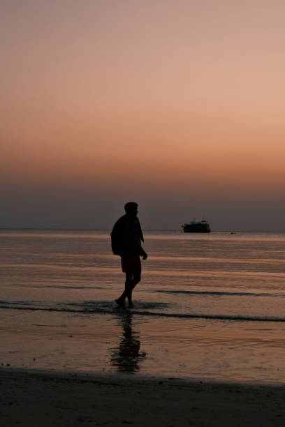 istock Sunset silouette at the beach. Koh Tao. Thailand. 2148728178