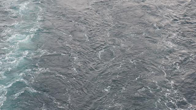 Trace of a cruise liner on the sea surface