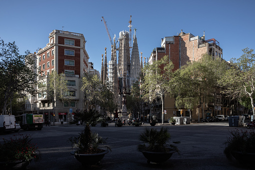 La sagrada Familia in Barcelona,under construction from 1882 and UNESCO site