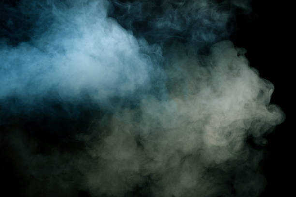 istock Blue and yellow steam on a black background. 2148731030