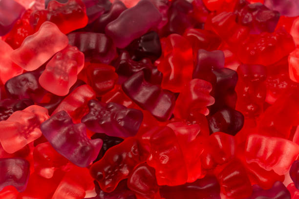istock Assorted red gummy candies. Jelly bears. 2148731140