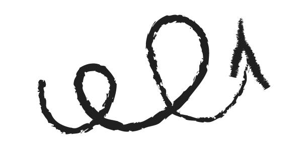 istock Hand drawn simple arrow drawn with wax crayon, chalk or charcoal. Uneven dry texture for underlining highlighting. Pencil drawn lines, strikethrough, grungy vector isolated on white 2148732504