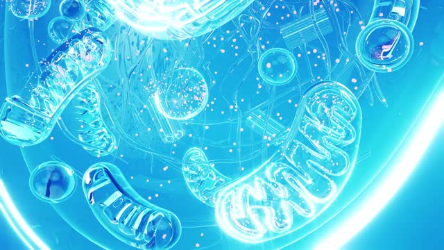 Conceptual animation of the biological cell and the mitochondria