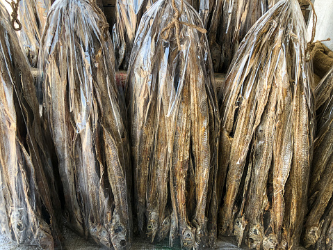 Dried Ribbon fish or Churi fish pack for sell in a store