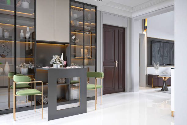 istock 3d render of luxury home interior, living room 2148738021