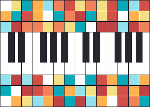 Abstract piano keys music background design.