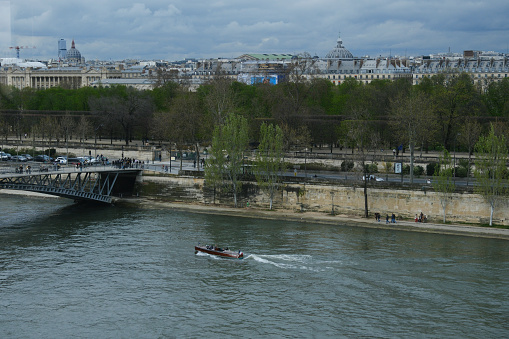 View of Seine river in Paris, France on March 30, 2024.