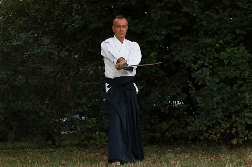 aikido master kimono mature active senior