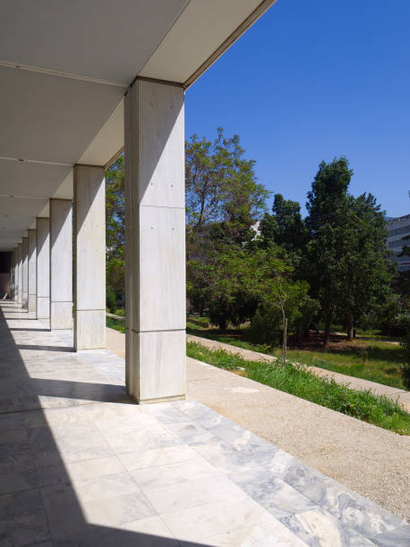 istock Corridor colonnade in a row diminishing perspective 2148741314