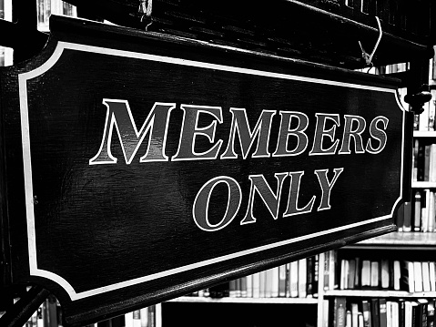 Members Only wooden sign