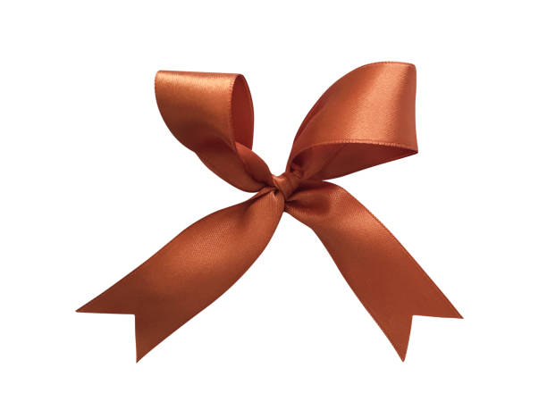 istock Red satin ribbon and bow on white background (Clipping Path) 2148744635