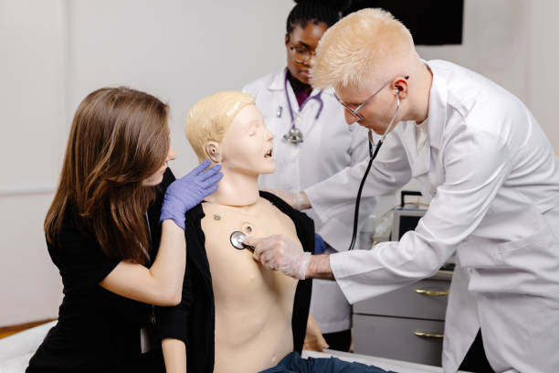 istock Female doctor examining male mannequin 2148746062