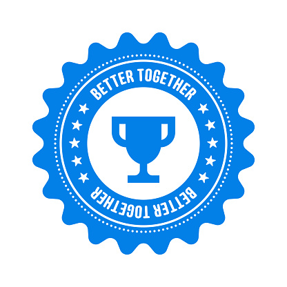 Vector Sticker Design with Icon For Better Together